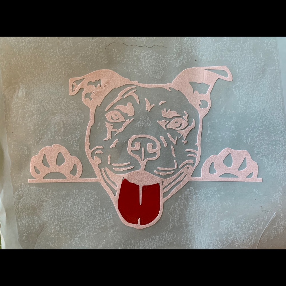 Pit Bull Paws Red Tongue Vinyl Decal